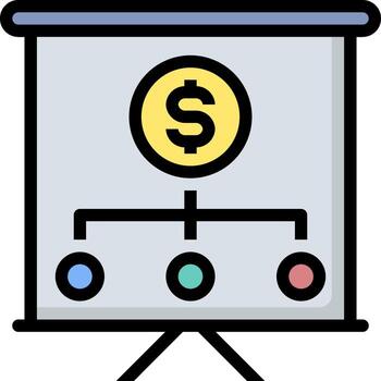 A presentation screen with a dollar sign on it vector