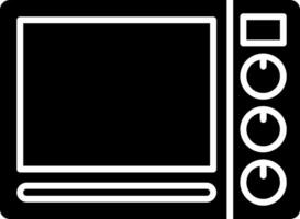 A black and white icon of a microwave vector