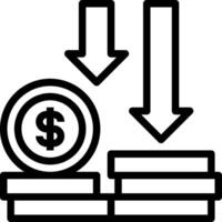 Money and coins icon vector