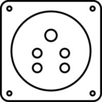 A black and white drawing of a square with four holes vector
