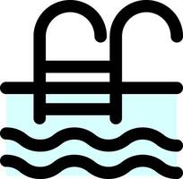 A black and white illustration of a swimming pool vector