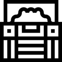 A black and white icon of a box vector