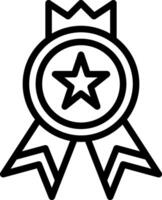 A black and white drawing of a star and a ribbon vector