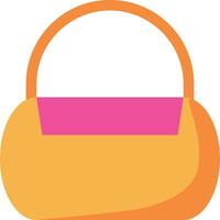 An orange and pink purse with a pink handle vector