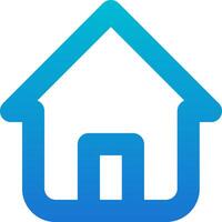A blue house icon on a white background vector