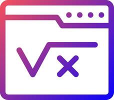 A purple and blue icon with the word v vector