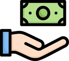 Hand holding money icon illustration vector