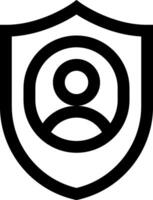 A black and white shield with a person in the middle vector