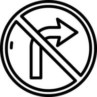 A no left turn sign is shown in black and white vector