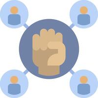 A fist with five people around it vector