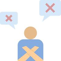 A person with crossed out speech bubbles vector