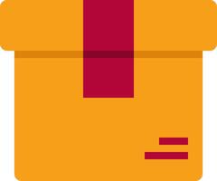 A yellow box with red stripes on it vector