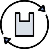 A plastic bag is shown in a circle with arrows pointing to it vector