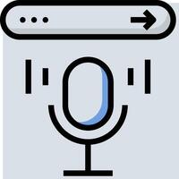A microphone icon with an arrow pointing to it vector