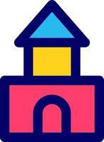 A colorful house with a roof and a window vector