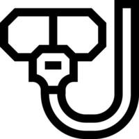 A black and white image of a hook with a light bulb vector