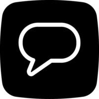 A black and white speech bubble icon vector
