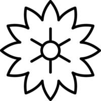 A black and white flower icon vector