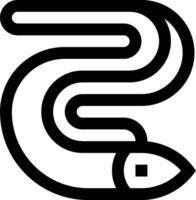 A snake with a long tail and a black outline vector