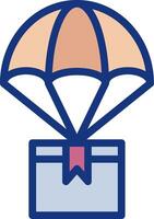 A parachute with a box on top vector