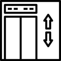 A black and white image of a door with arrows pointing to it vector