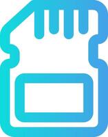 A blue and white icon with a small computer vector