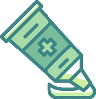 A tube of medicine with a cross on it vector