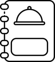 A black and white image of a menu with a cloche vector