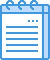 A blue notebook with a pen on it vector