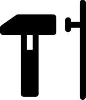 A black and white icon of a hammer and a screwdriver vector