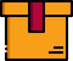 A box with a red ribbon on it vector