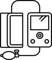 A black and white drawing of a medical device vector