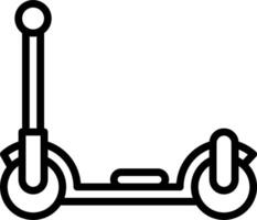 A black and white drawing of a scooter vector