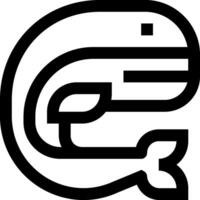 A black and white whale logo with a fish in the middle vector