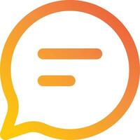 A yellow and orange speech bubble with a message inside vector