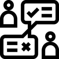 A black and white icon of people with check marks vector