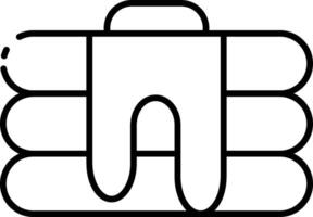 A black and white image of a suitcase vector