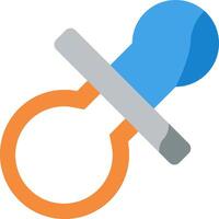 A pacifier with a blue and orange handle vector