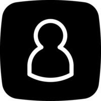 A black and white icon of a person with a white outline vector