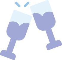 Two glasses of wine are toasting each other vector