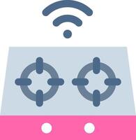 A wifi icon with two gas burners on top vector