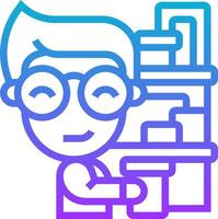 A man with glasses and a book on a shelf vector