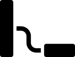 A black and white icon of a pipe vector