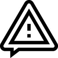 A black and white warning sign with an exclamation mark vector