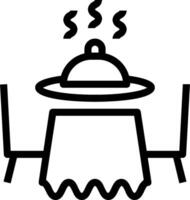 A black and white image of a table and chairs vector