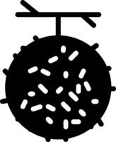 A black and white illustration of a black and white ball with a stick vector