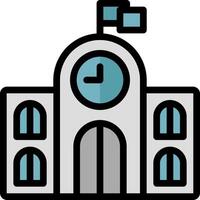 A building with a clock on top of it vector