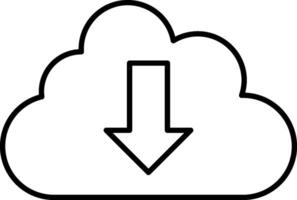 Cloud icon with arrow pointing down vector