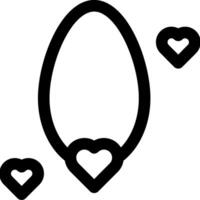 A black and white oval with hearts around it vector