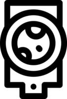 A black and white icon of a light bulb vector